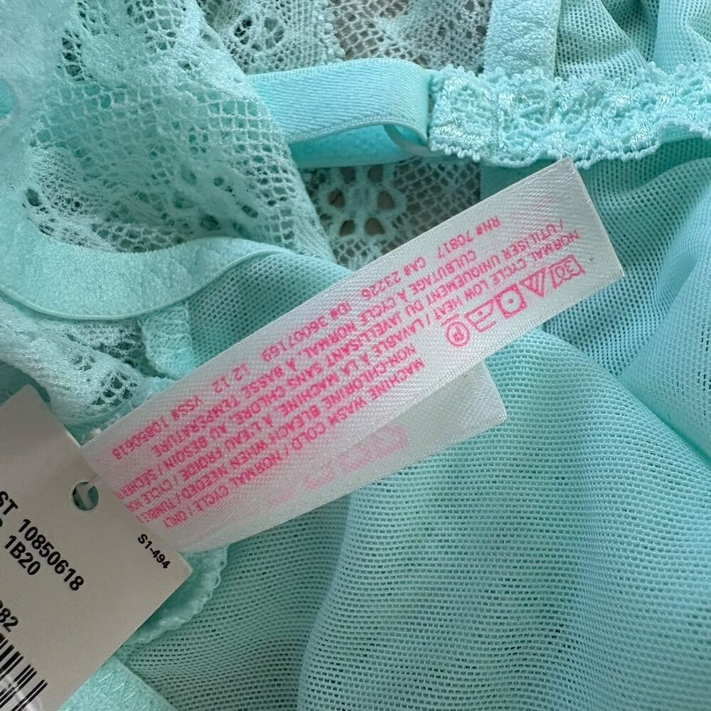Victoria’s Secret PINK Aqua Lace Bralette Pullover Bra Sz L NWT Y2K 2012 Ruched - Picture 5 of 7
